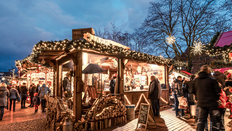 Julmarknadsstnd i Kiel